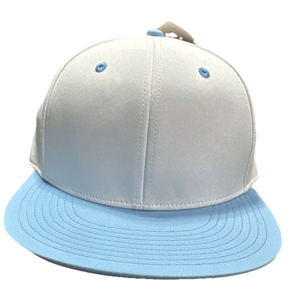 The Game Baseball Cap White Blue Mesh Back Stretch Fit Hat One Size NWT